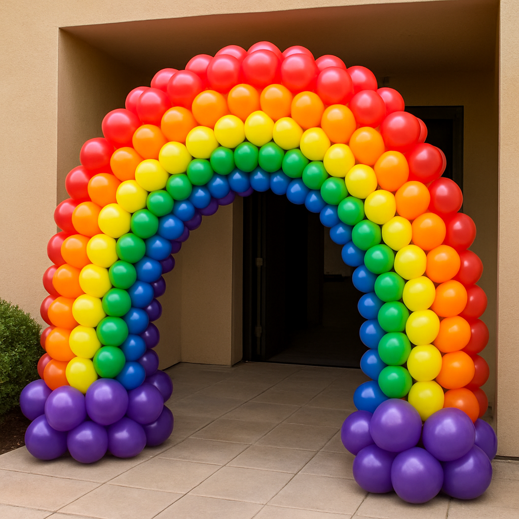 Rainbow Balloon Backdrop